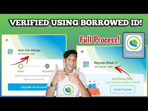 How to Verify PAYMAYA Account Using Borrowed ID .